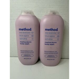 2 Pack Method Body Wash Sea Lavender Blue Agave Spirulina Marina Storm 18oz